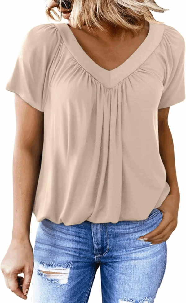 ✨Women's Casual Short Sleeve V Neck Basic T-shirts - Image 3